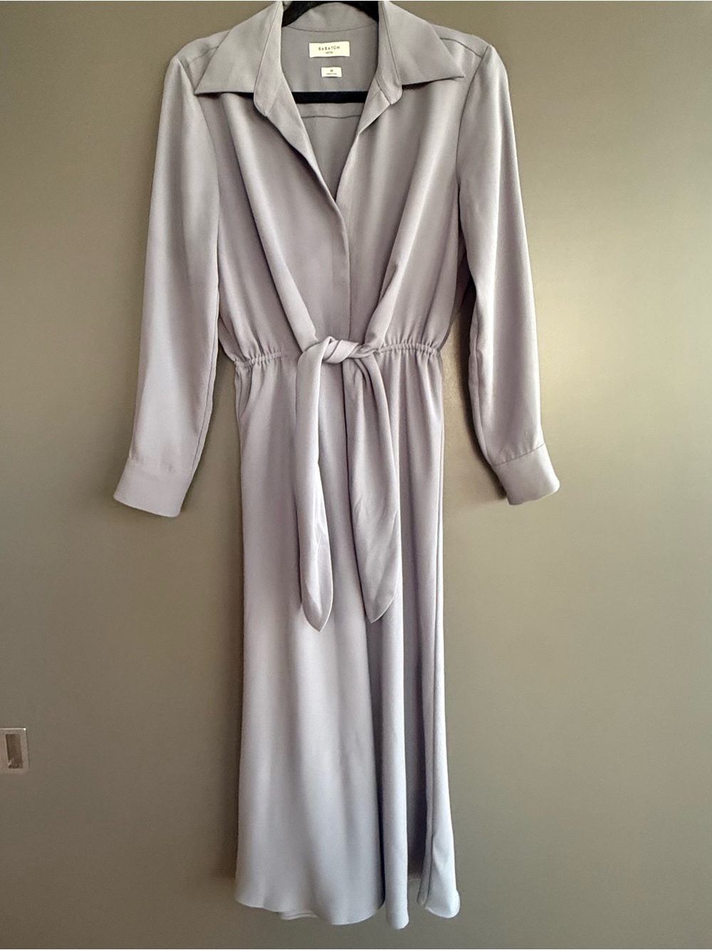 Babaton Soft Lilac Tie-Waist Maxi Dress